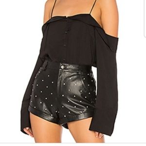 NWOT Free People Walk This Way Blouse in Black 